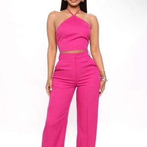 Women's Pink Halter Jumpsuit